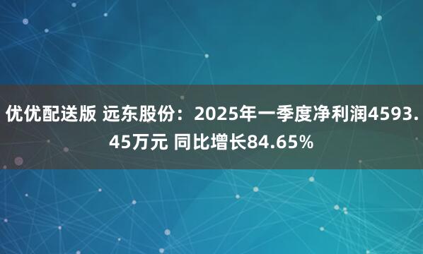 优优配送版 远东股份：2025年一季度净利润4593.45万元 同比增长84.65%
