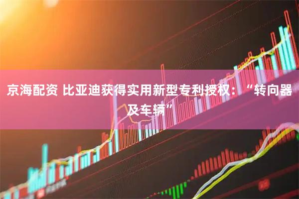 京海配资 比亚迪获得实用新型专利授权：“转向器及车辆”